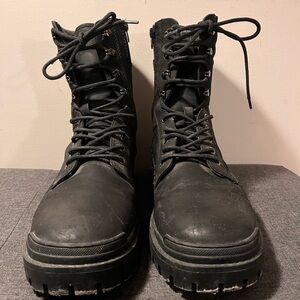 Men's Black Tactical Lace-Up Boots